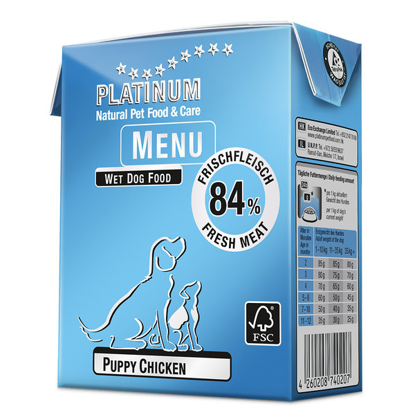 Platinum Menu Puppy Chicken 12 x 375 g